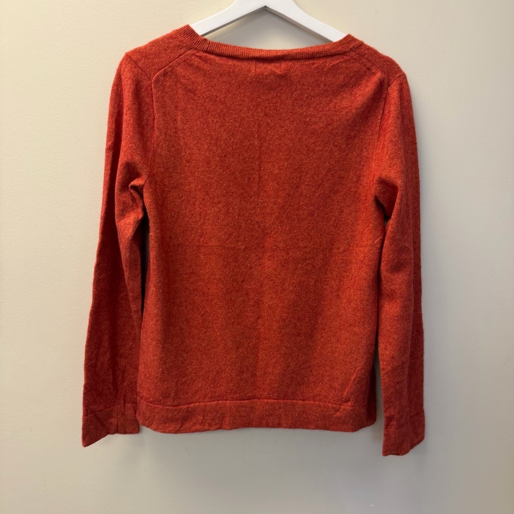 J Crew Teddie Sweater Medium Merino Wool Blend Rust - Picture 2 of 5